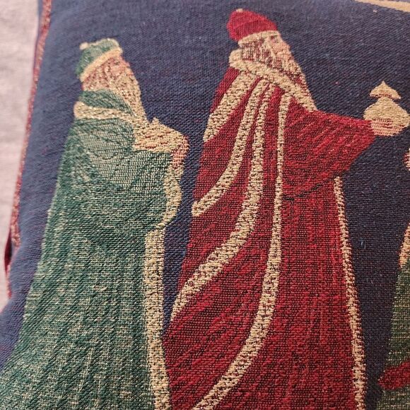 Riverdale Tapestry Christmas Three Wise Men Accent Pillow - Picture 2 of 6